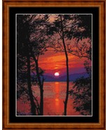 RUBY SUNSET -  PDF  cross stitch chart.  Original Artwork Unknown - $12.00