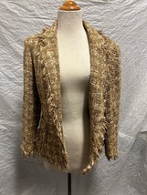 Anne Klein’s Women’s Brown-Tone Tweed Jacket Size 12 Made in Korea - £67.86 GBP
