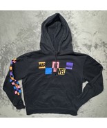 Marvel Sweater Mens Medium Black Classic Logo Hooded Hoodie Outside Pull... - $43.75 CAD