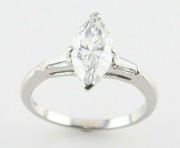 Gorgeous Platinum 1.59 ct Marquise Solitaire Unity Band w/ Accents Size 5.75 - £4,522.01 GBP