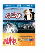 Grease/Saturday Night Fever/Hairspray (Blu-ray Disc, 2014, 3-Disc Set) used  - £4.74 GBP