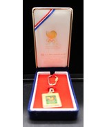 Vtg 1988 Seoul Olympics 24K Gold Plated Keyring Chain Souvenir Sung Bang... - $35.07 CAD