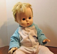 Vintage 1967 17&quot;  EFFANBEE BOY  OPEN CLOSE EYES Vinyl Baby Doll #15 - £20.14 GBP