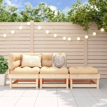  Garden Lounge Set Modular Outdoor Sofa Rectangular Rustic - $7,954.58 MXN