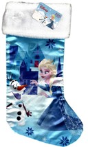 Frozen - 18&quot; Full Printed Satin Christmas Stocking with Plush Cuff - v7 - £11.69 GBP