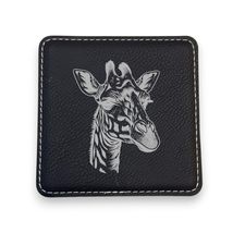 Coaster - Giraffe - SET OF 2 - Leather or Stitched Cork (Stitched Cork/Black) - £13.39 GBP