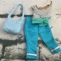 Barbie Doll Outfit Blue Capris Top Matching Purse - £9.49 GBP