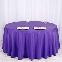 5 Pack Purple 120 Inch Round Tablecloths Wedding Decorations Party Table... - $111.74