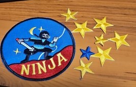 Ninja And 8 Stars Patches Blue And Yellow - £7.08 GBP