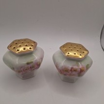 vintage porcelain salt and pepper shaker with cherry blossoms - £12.70 GBP