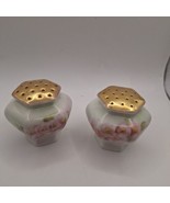vintage porcelain salt and pepper shaker with cherry blossoms - $18.00