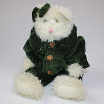 Vintage Boyds Bears BearWear Cleo The Cat Pussytoes Green Velvet Suit Pl... - £10.18 GBP