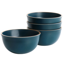 Gibson Home Rockabye 4 Piece Melamine Cereal Bowl Set in Dark Teal - $38.95