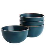 Gibson Home Rockabye 4 Piece Melamine Cereal Bowl Set in Dark Teal - $54.03 CAD