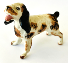 Miniature Porcelain Springer Spaniel Vintage Dog Figurine 3-3/8&quot; Brown White  - £22.34 GBP
