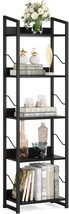 Hosfais Book Shelf Small Bookshelf, 5-Tier Wood Bookcase, Modern Black - $1,060.98 MXN