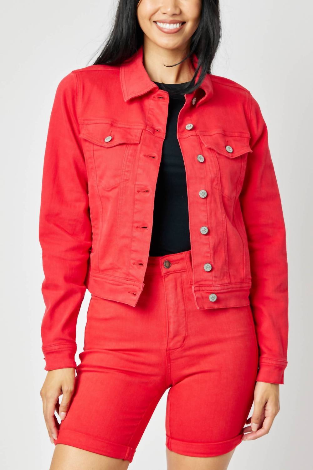 Judy Blue robbin’s jacket in Red