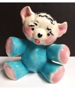 Ceramic Morton Blue Teddy Bear Baby Shower Decor Planter Figurine 7.5&quot;h ... - $19.99