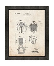 Billiard Cue Chalk Patent Print Old Look with Beveled Wood Frame - $24.95+