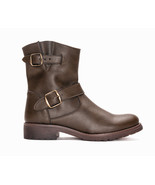 Bottines femme cuir végan style motard avec lanières boucle et fermeture... - $2,709.02 MXN