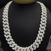 20MM Iced Out VVS1 Moissanite 925 Silver Hip Hop Jewelry Studed Cuban Link Chain - £1,382.65 GBP