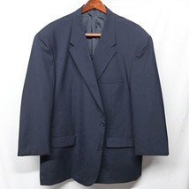 Comfort Zone George Foreman 58R Navy Blue 2 Button Blazer Suit Jacket Sport Coat - £58.96 GBP