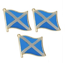 3 Scotland Flag Pins 0.5&quot; Lapel Pin St Andrews Cross Saltire Tie Tack Lot Ten - £7.80 GBP