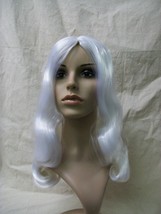 White Spirited Costume Wig Angel Haunted Xmas Spirit Ghost Mrs Claus Snow Queen - £11.75 GBP