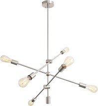 Sputnik chandelier 6 lights brushed nickel finish ceiling lamp-
show original... - £146.15 GBP