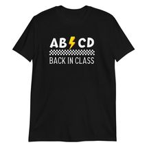 ABCD Back in Class Funny Teacher T-Shirt Black - £17.69 GBP