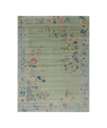 Handwoven Area Rug, Floral Rug in Green and Blue Handmade Rug - $1,111.47+