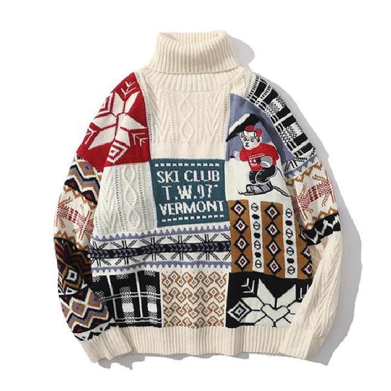 Ugly Christmas  Polar  Print neck   High Collar Cotton Pullover Man Winter Warm  - £128.18 GBP