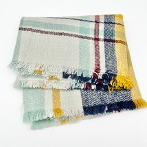 Infinity Scarf Multi Color Plaid 16in Wide with Fringe - £7.91 GBP