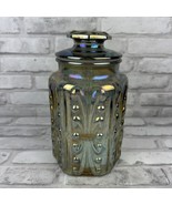 LE Smith Imperial Atterbury Scroll Canister Jar Iridescent Carnival 9&quot; V... - £25.14 GBP