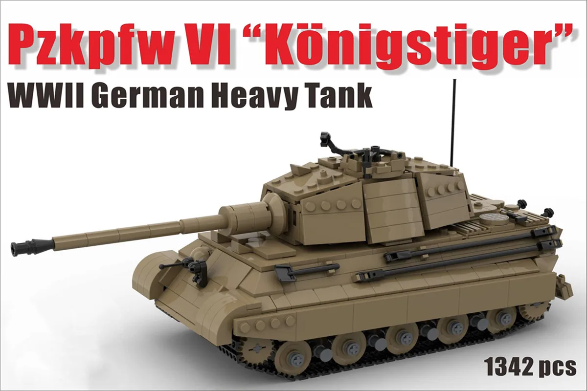 Ww2 Army German Tiger Heavy Battle Moc Tank High-difficulty All-in-one - £152.91 GBP