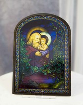 Louis Comfort Tiffany Christmas Eve Trinity Stained Glass Wall Or Desktop Plaque - £61.40 GBP