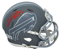 Josh Allen Autographed (Red Ink) Buffalo Bills Slate Mini Speed Helmet Beckett - $535.50