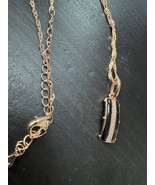 585 14K RG Stamped Black Enamel Pendant 19” Necklace Clasp Chain - $911.17 MXN