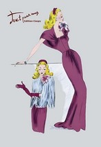 Evening Gown with Fur Cape - Art Print - £17.39 GBP+