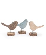 Midwest-CBK Tin Bird Shelf Sitter Display Figures Spring Colors Set of 3 - £14.99 GBP