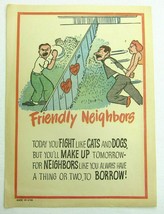 Vintage Vinegar Valentine Friendly Neighbors Penny Dreadful Insult Poem Ephemera - £7.81 GBP