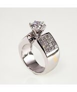 14K White Gold Diamond Solitaire Engagement Ring Princess Cut Size 5 1.7... - €15.671,26 EUR