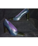RALPH LAUREN ITALY CLASSIC Shoes Purple Blue Black 3 1/2&quot; Pumps Size 7B ... - £39.07 GBP