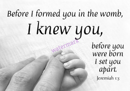 POPULAR BIBLE VERSE SCRIPTURE JEREMIAH &quot;BEFORE I FORMED YOU IN THE WOMB&quot;... - $8.90