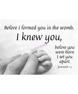 POPULAR BIBLE VERSE SCRIPTURE JEREMIAH &quot;BEFORE I FORMED YOU IN THE WOMB&quot;... - $162.55 MXN