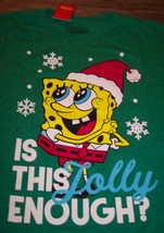 Nickelodeon Spongebob Squarepants In Santa Hat Christmas T-Shirt Medium New - £15.82 GBP