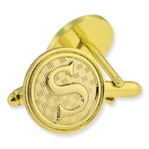 Letter S alphabet initials Cufflink Set Gold or Silver - $37.99