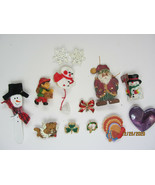 12 VINTAGE HOLIDAY PINS AND EARRINGS CHRISTMAS THANKSGIVING VALENTINES A... - £8.05 GBP