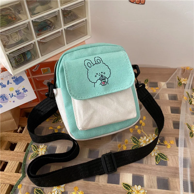  bag cartoon printed shoulder messenger bag fashion hit color flap purse casual handbag thumb200