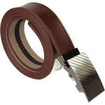 Men's Leather Belt lock-in Buckle adjustable size by Brand Q 6000 Cognac image 3
